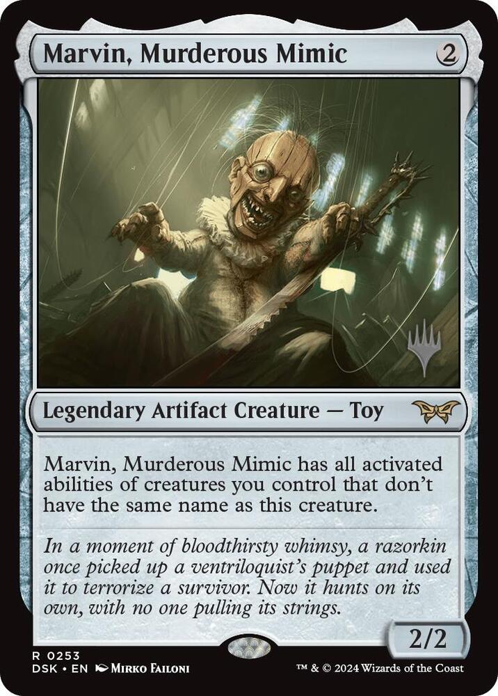 Marvin, Murderous Mimic 253 card from Promo Pack: Duskmourn: House of Horror