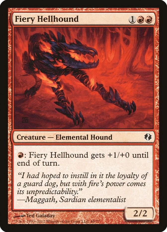 Fiery Hellhound 49 card from Duel Decks: Venser vs. Koth