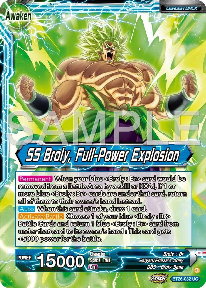 Broly // SS Broly, Full-Power Explosion BT26-032 card from Ultimate Advent