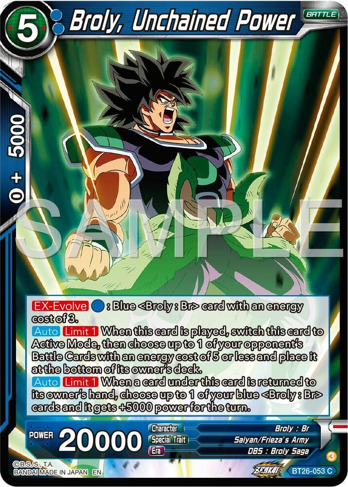 Broly, Unchained Power BT26-053 card from Ultimate Advent