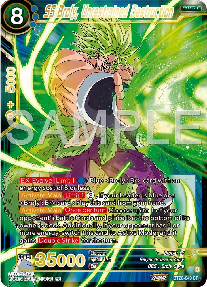 SS Broly, Unrestrained Destruction BT26-049 card from Ultimate Advent