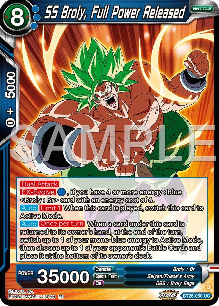 SS Broly, Full Power Released BT26-050 card from Ultimate Advent