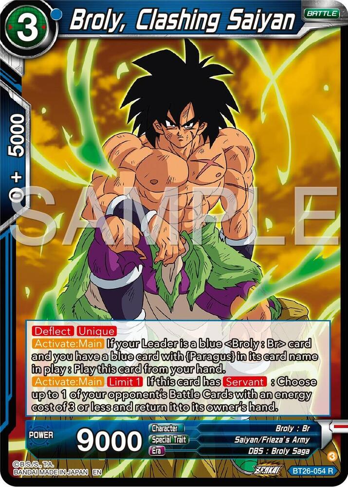 Broly, Clashing Saiyan BT26-054 card from Ultimate Advent