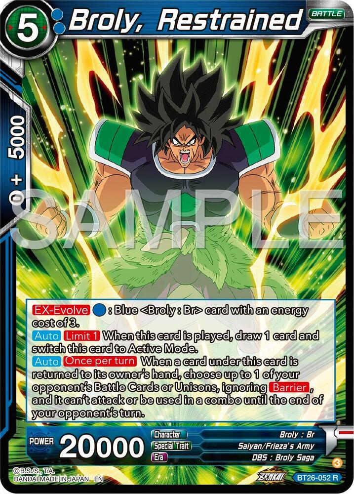Broly, Restrained BT26-052 card from Ultimate Advent