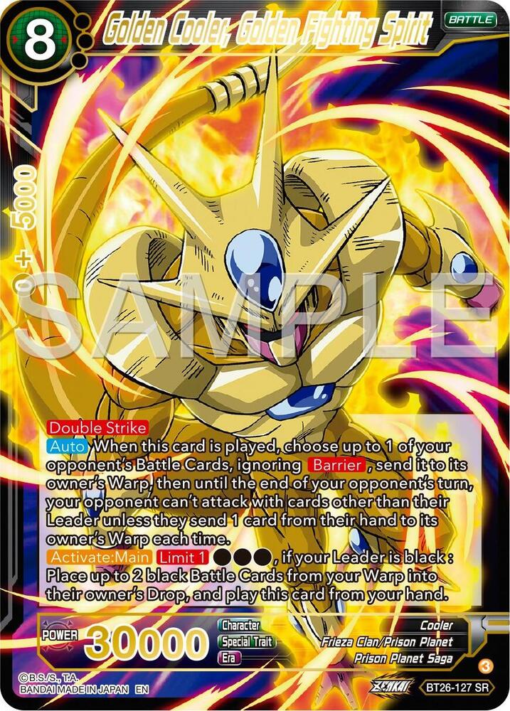 Golden Cooler, Golden Fighting Spirit BT26-126 card from Ultimate Advent