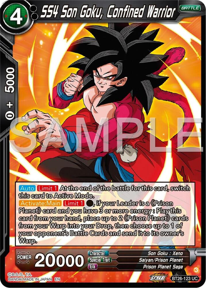 SS4 Son Goku, Confined Warrior BT26-123 card from Ultimate Advent