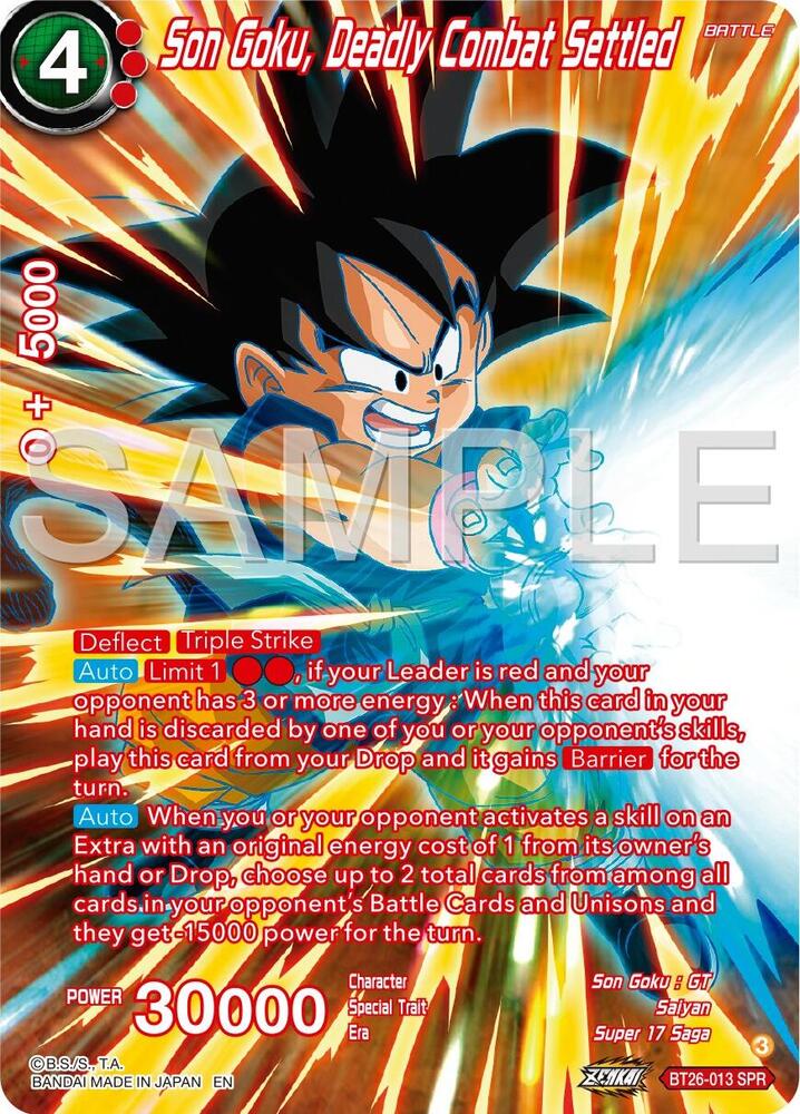 Son Goku, Deadly Combat Settled (SPR) BT26-013 card from Ultimate Advent