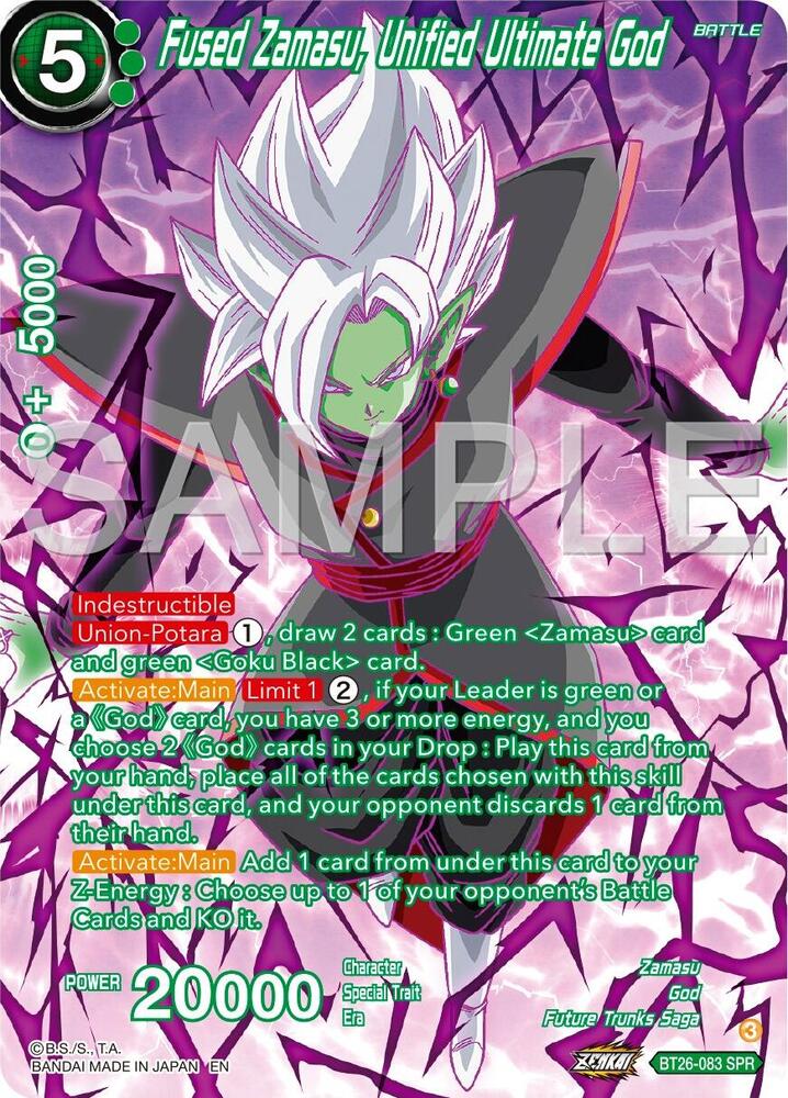 Fused Zamasu, Unified Ultimate God (SPR) BT26-083 card from Ultimate Advent