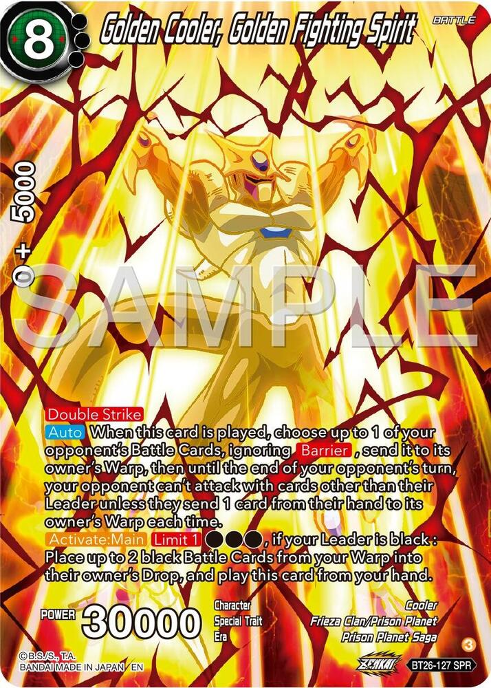 Golden Cooler, Golden Fighting Spirit (SPR) BT26-127 card from Ultimate Advent