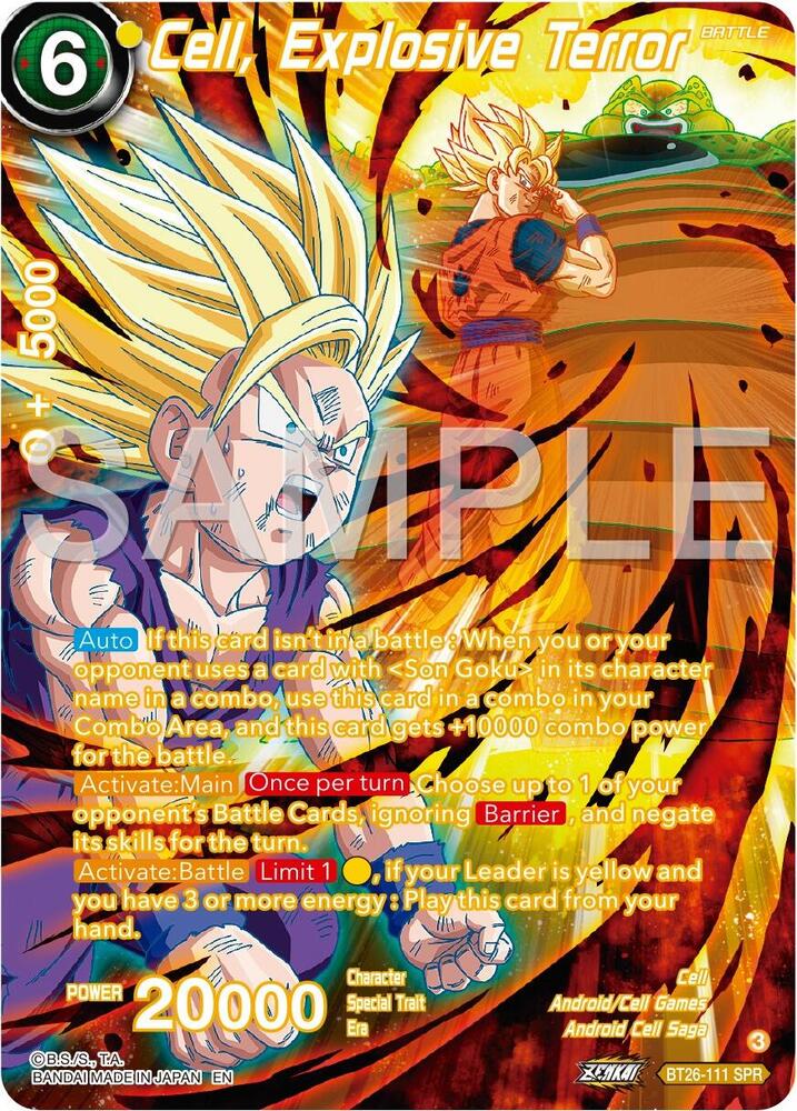 Cell, Explosive Terror (SPR) BT26-111 card from Ultimate Advent