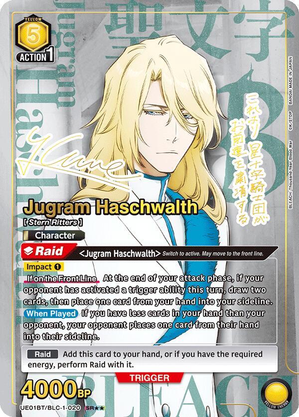 Jugram Haschwalth (SR**) UE01BT/BLC-1-020 card from UE01BT: BLEACH: Thousand-Year Blood War