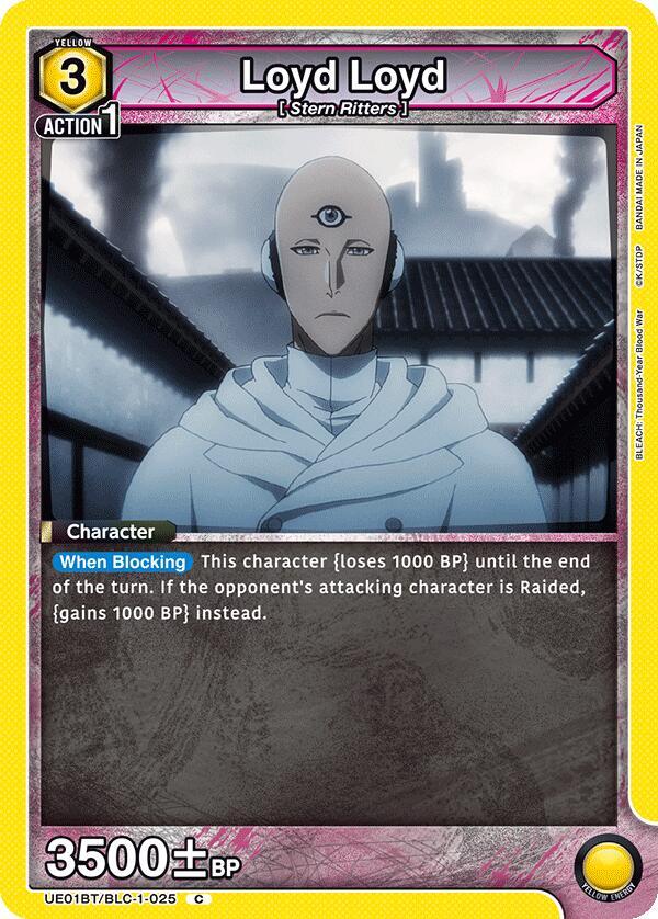 Loyd Loyd UE01BT/BLC-1-025 card from UE01BT: BLEACH: Thousand-Year Blood War