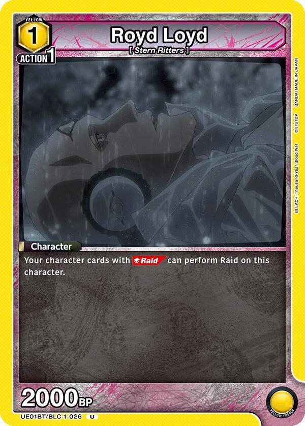 Royd Loyd UE01BT/BLC-1-026 card from UE01BT: BLEACH: Thousand-Year Blood War