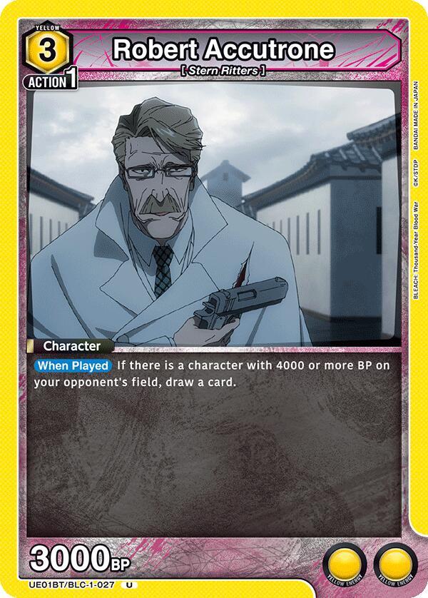 Robert Accutrone UE01BT/BLC-1-027 card from UE01BT: BLEACH: Thousand-Year Blood War
