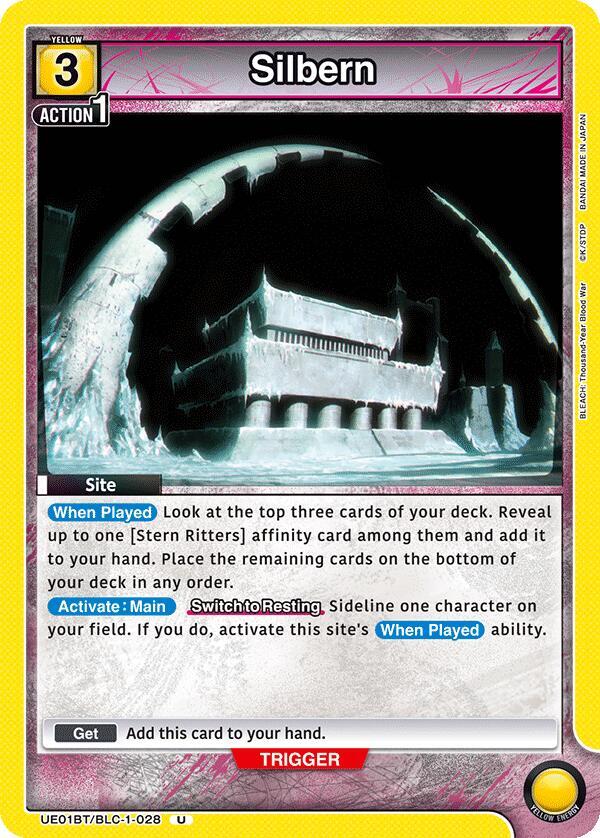 Silbern UE01BT/BLC-1-028 card from UE01BT: BLEACH: Thousand-Year Blood War
