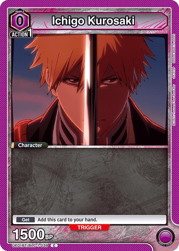 Ichigo Kurosaki UE01BT/BLC-1-039 card from UE01BT: BLEACH: Thousand-Year Blood War