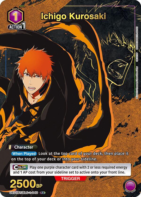 Ichigo Kurosaki (R*) UE01BT/BLC-1-040 card from UE01BT: BLEACH: Thousand-Year Blood War