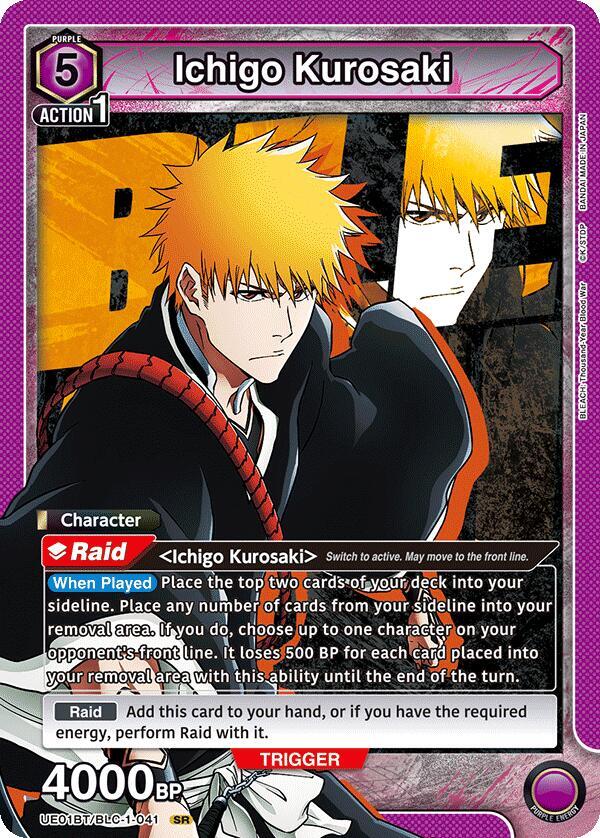 Ichigo Kurosaki UE01BT/BLC-1-041 card from UE01BT: BLEACH: Thousand-Year Blood War