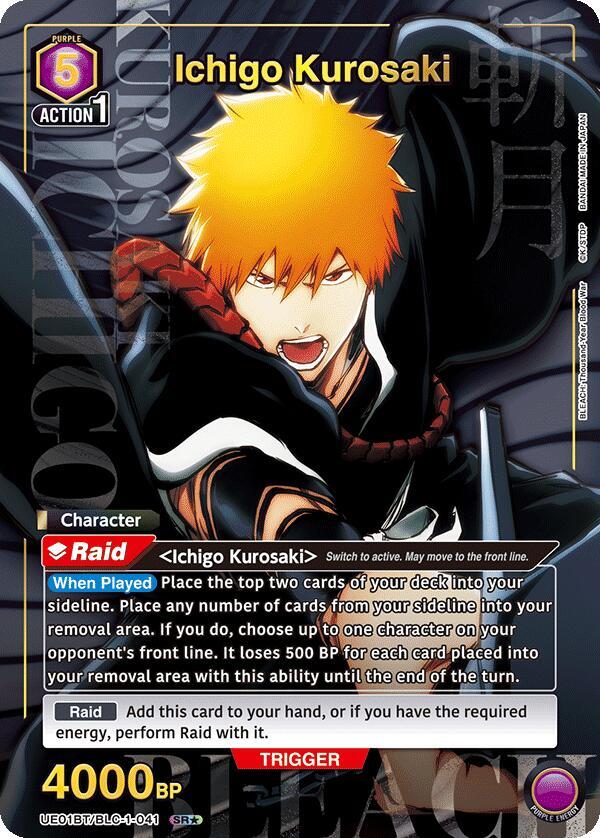 Ichigo Kurosaki (SR*) UE01BT/BLC-1-041 card from UE01BT: BLEACH: Thousand-Year Blood War