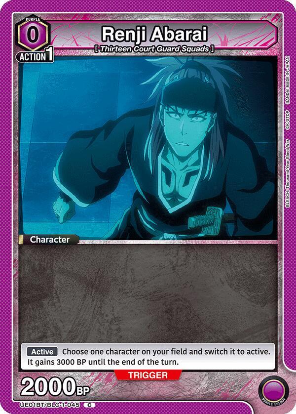 Renji Abarai UE01BT/BLC-1-045 card from UE01BT: BLEACH: Thousand-Year Blood War