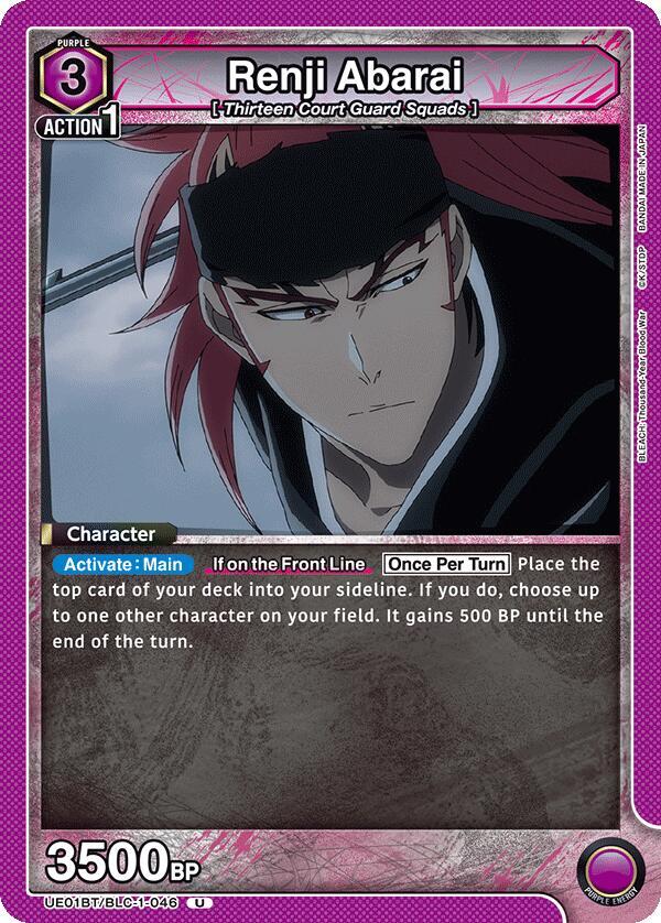 Renji Abarai UE01BT/BLC-1-046 card from UE01BT: BLEACH: Thousand-Year Blood War