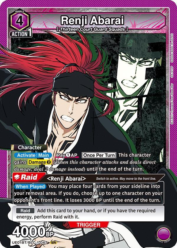 Renji Abarai UE01BT/BLC-1-047 card from UE01BT: BLEACH: Thousand-Year Blood War