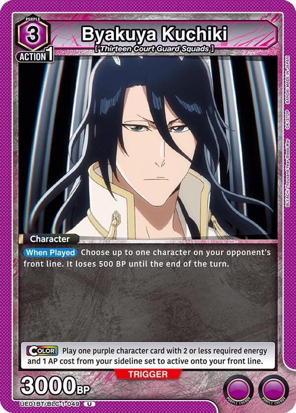 Byakuya Kuchiki UE01BT/BLC-1-049 card from UE01BT: BLEACH: Thousand-Year Blood War