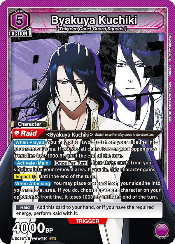 Byakuya Kuchiki UE01BT/BLC-1-050 card from UE01BT: BLEACH: Thousand-Year Blood War