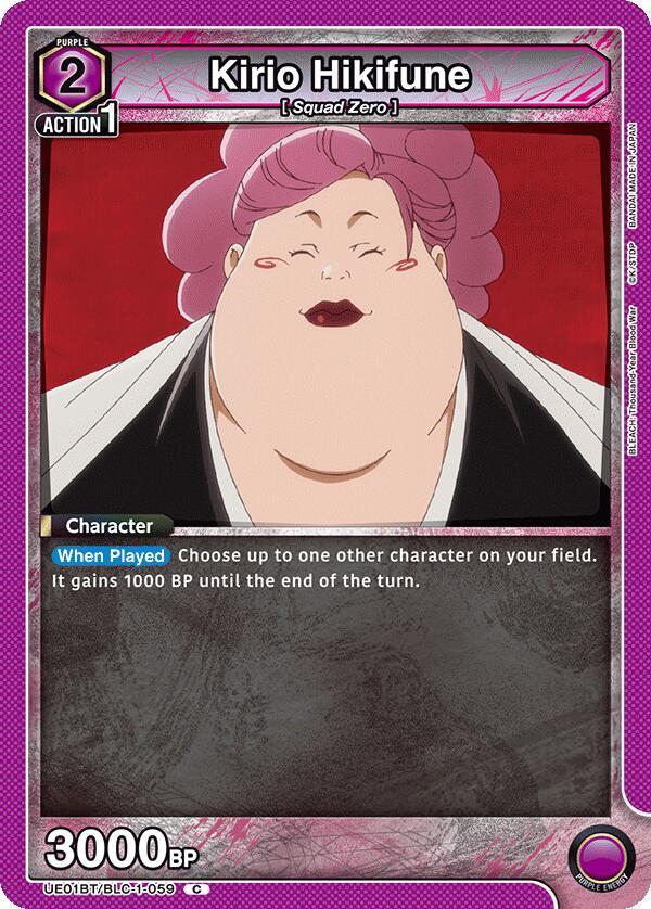 Kirio Hikifune UE01BT/BLC-1-059 card from UE01BT: BLEACH: Thousand-Year Blood War