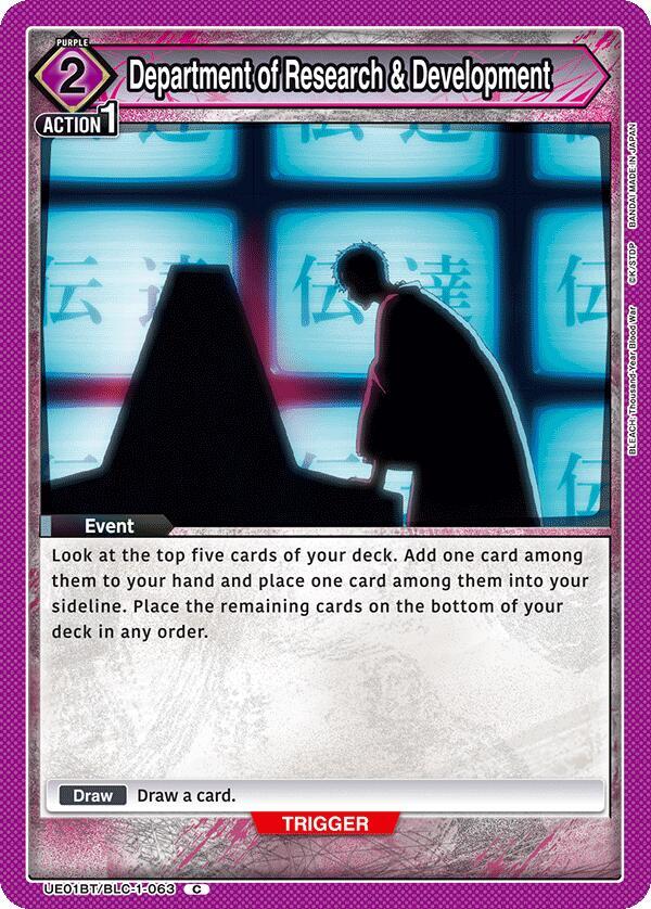 Department of Research & Development UE01BT/BLC-1-063 card from UE01BT: BLEACH: Thousand-Year Blood War