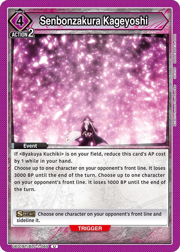 Senbonzakura Kageyoshi UE01BT/BLC-1-065 card from UE01BT: BLEACH: Thousand-Year Blood War