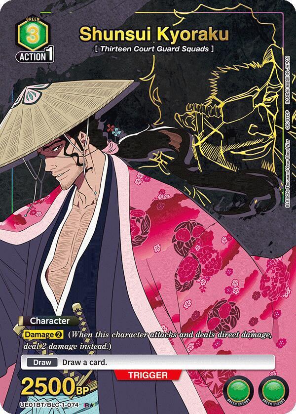 Shunsui Kyoraku (R*) UE01BT/BLC-1-074 card from UE01BT: BLEACH: Thousand-Year Blood War