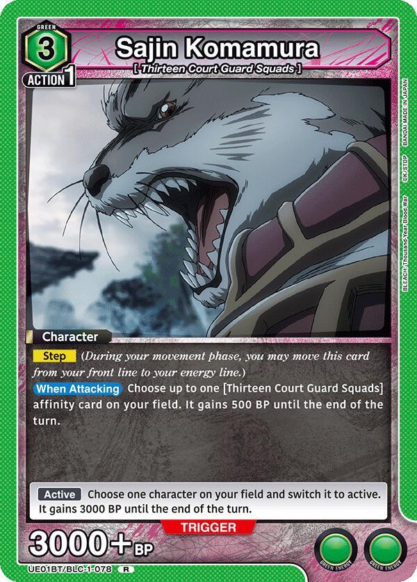 Sajin Komamura UE01BT/BLC-1-078 card from UE01BT: BLEACH: Thousand-Year Blood War