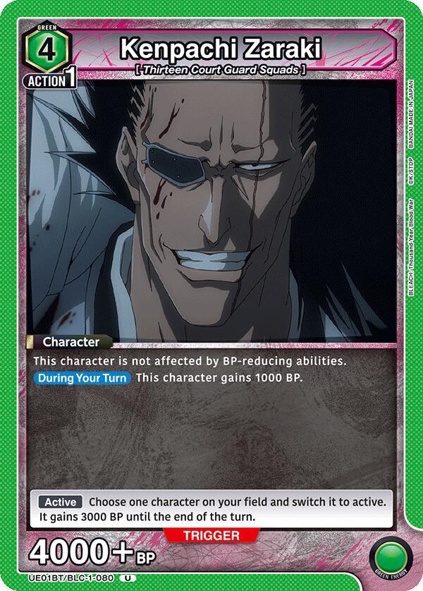 Kenpachi Zaraki UE01BT/BLC-1-080 card from UE01BT: BLEACH: Thousand-Year Blood War