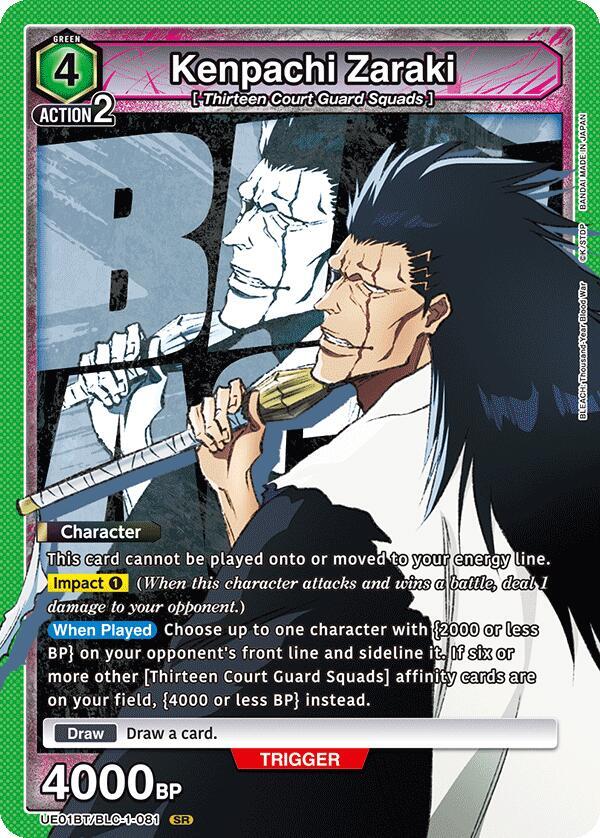 Kenpachi Zaraki UE01BT/BLC-1-081 card from UE01BT: BLEACH: Thousand-Year Blood War
