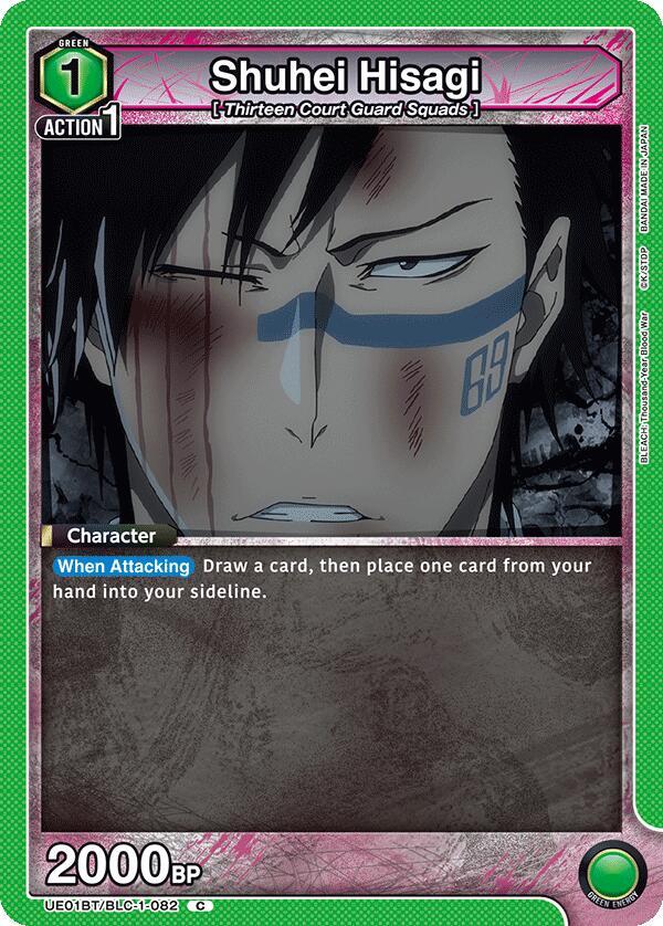 Shuhei Hisagi UE01BT/BLC-1-082 card from UE01BT: BLEACH: Thousand-Year Blood War