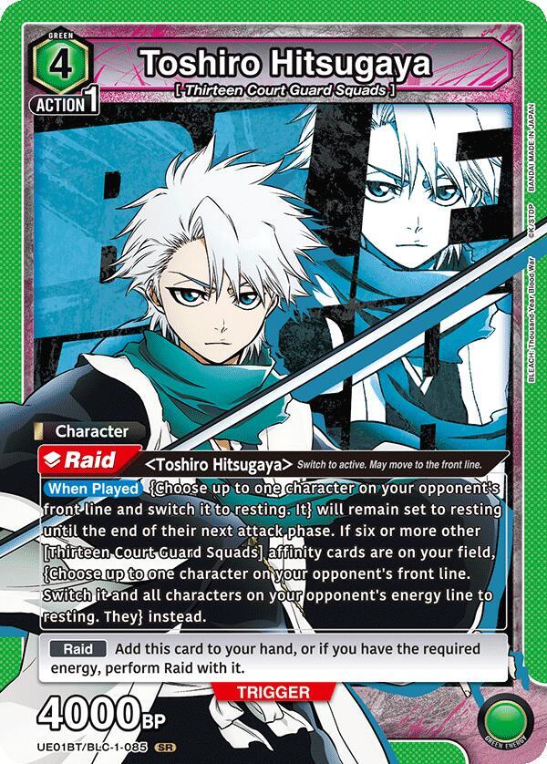 Toshiro Hitsugaya UE01BT/BLC-1-085 card from UE01BT: BLEACH: Thousand-Year Blood War