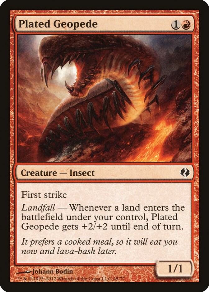 Plated Geopede 45 card from Duel Decks: Venser vs. Koth