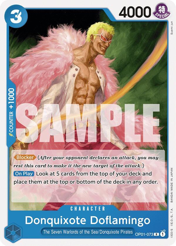 Donquixote Doflamingo OP01-073 card from Starter Deck 17: BLUE Donquixote Doflamingo