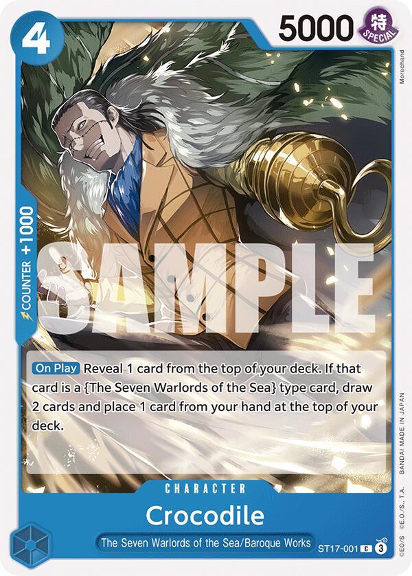 Crocodile ST17-001 card from Starter Deck 17: BLUE Donquixote Doflamingo