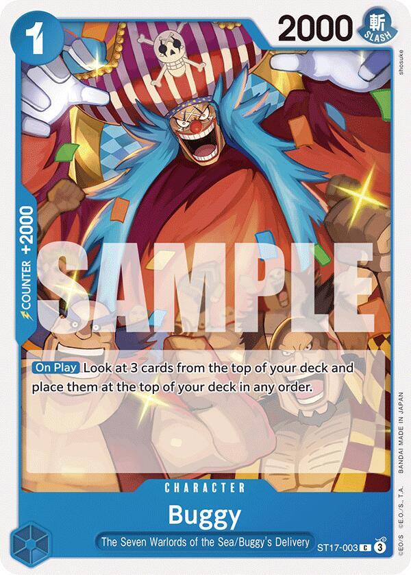 Buggy ST17-003 card from Starter Deck 17: BLUE Donquixote Doflamingo