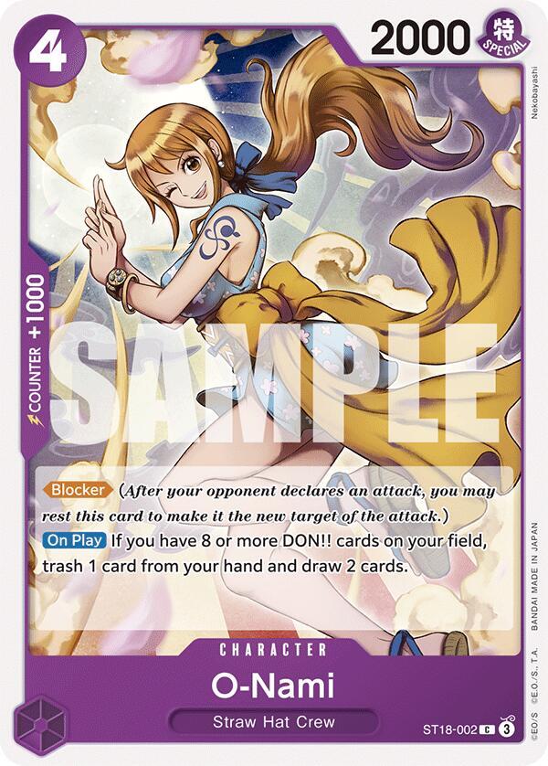 O-Nami ST18-002 card from Starter Deck 18: PURPLE Monkey.D.Luffy