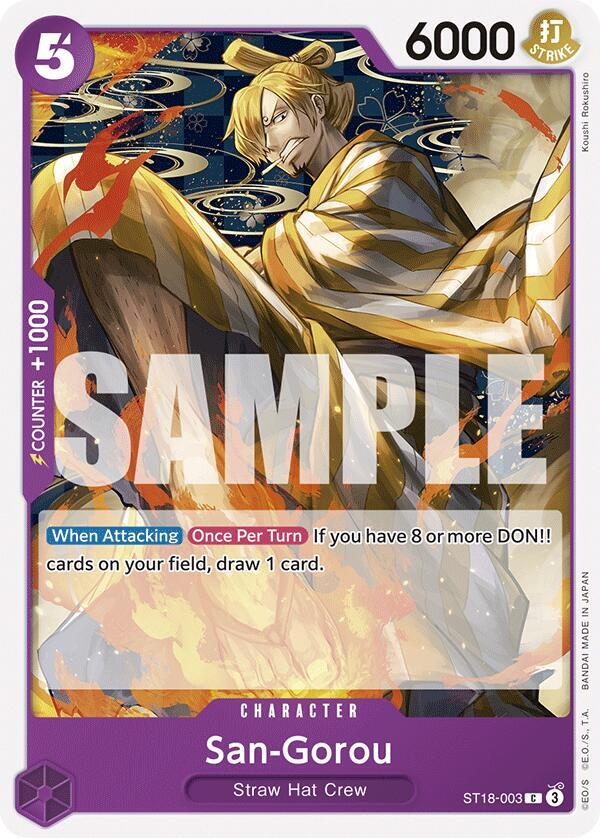 San-Gorou ST18-003 card from Starter Deck 18: PURPLE Monkey.D.Luffy
