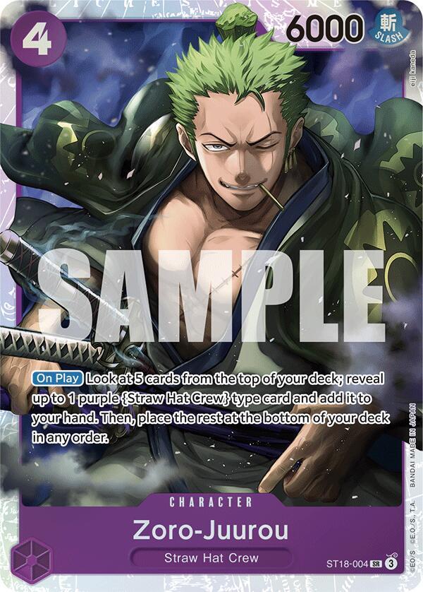 Zoro-Juurou ST18-004 card from Starter Deck 18: PURPLE Monkey.D.Luffy
