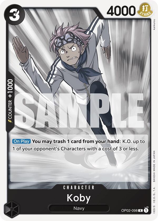 Koby OP02-098 card from Starter Deck 19: BLACK Smoker