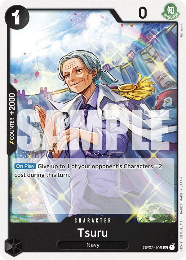 Tsuru OP02-106 card from Starter Deck 19: BLACK Smoker