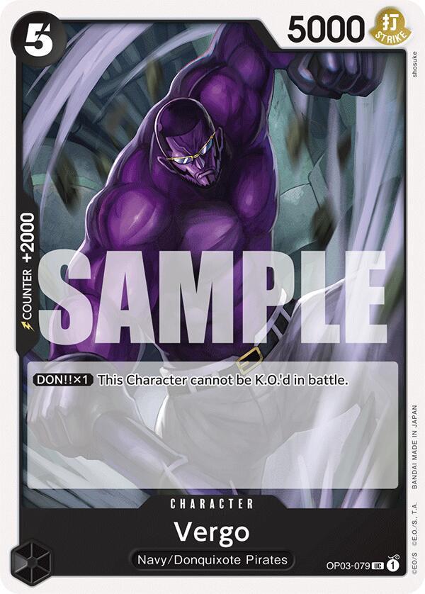 Vergo OP03-079 card from Starter Deck 19: BLACK Smoker