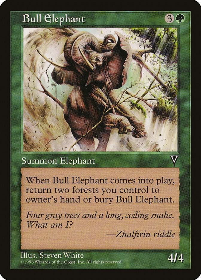 Bull Elephant card from Visions