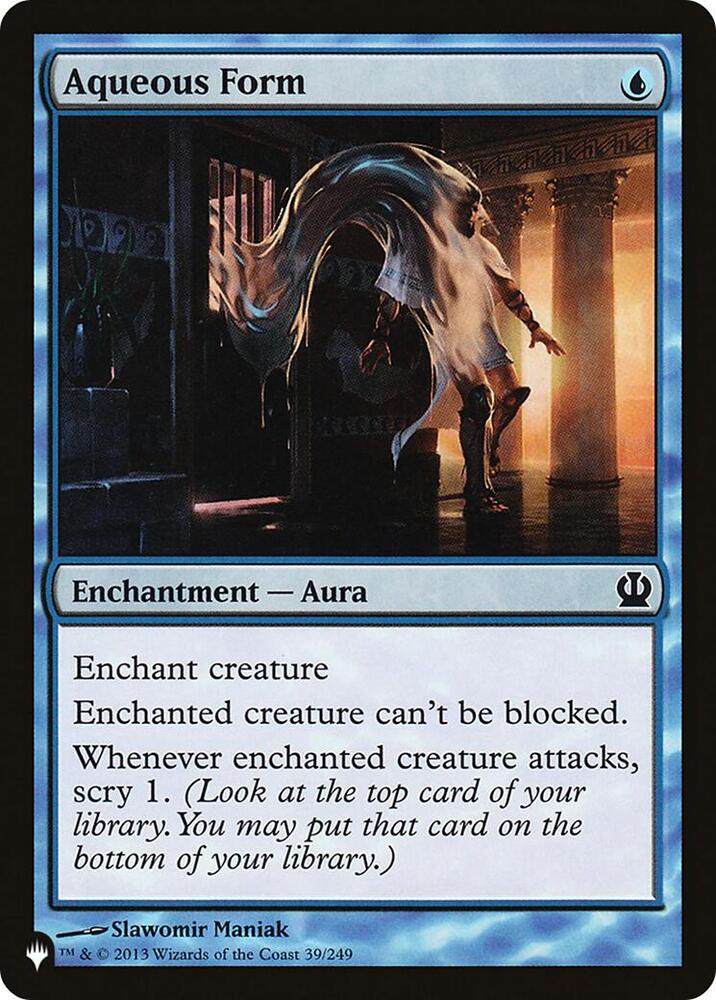Aqueous Form 39/249 card from The List Reprints