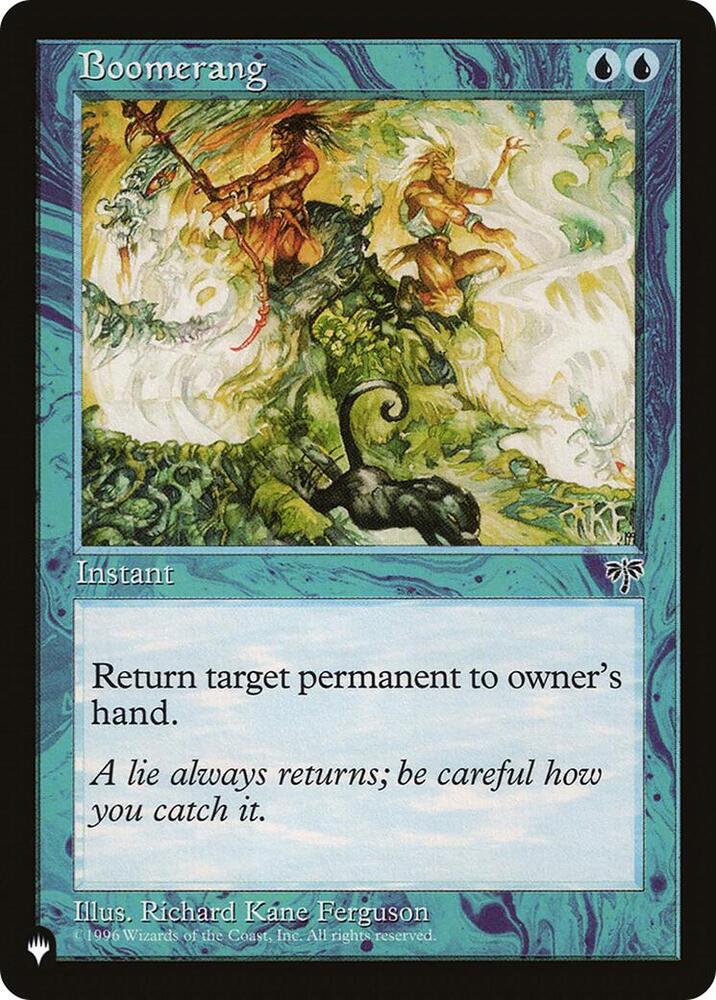 Boomerang card from The List Reprints